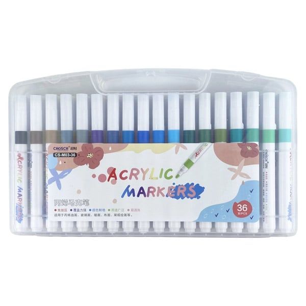 Hộp Bút Màu Vẽ Acrylic Marker Cao Cấp M03-36 Màu (1 Đầu)