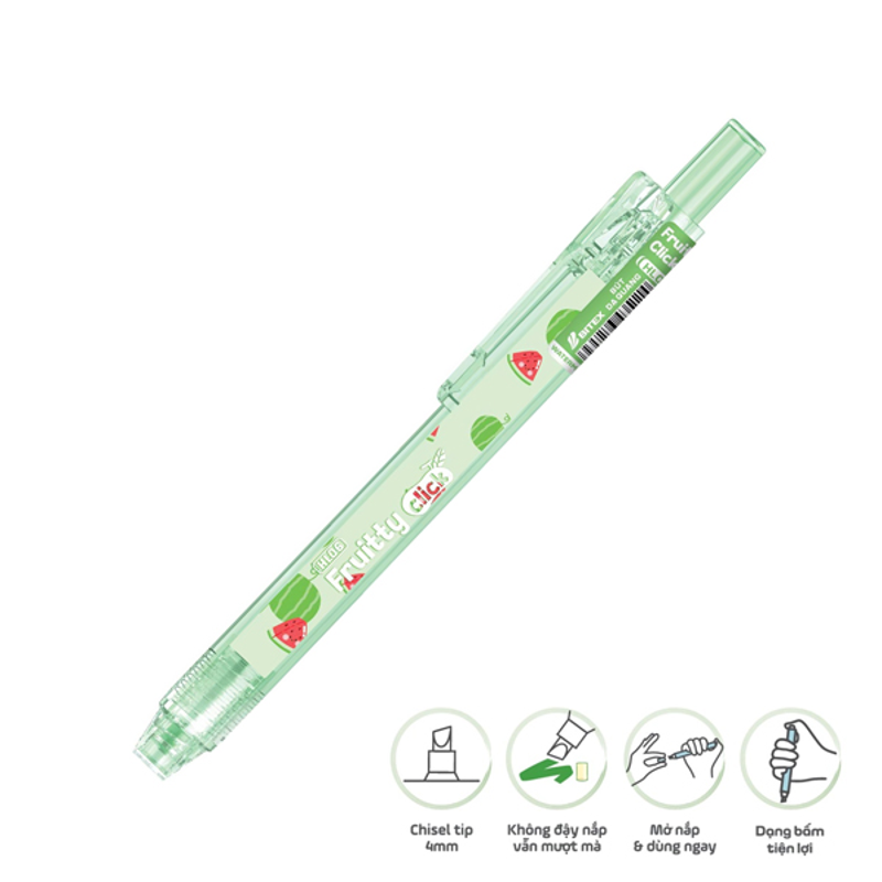 Bitex - Bút Dạ Quang Bấm Fruitty Click HL06 (Giao mẫu ngẫu nhiên)