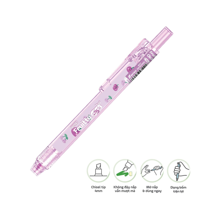 Bitex - Bút Dạ Quang Bấm Fruitty Click HL06 (Giao mẫu ngẫu nhiên)