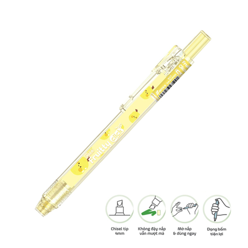 Bitex - Bút Dạ Quang Bấm Fruitty Click HL06 (Giao mẫu ngẫu nhiên)