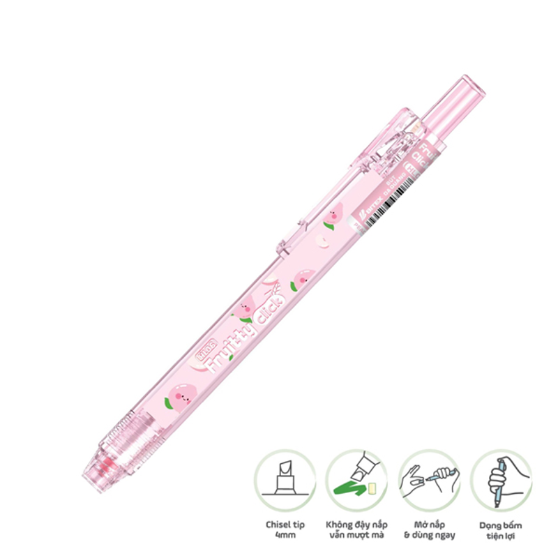 Bitex - Bút Dạ Quang Bấm Fruitty Click HL06 (Giao mẫu ngẫu nhiên)