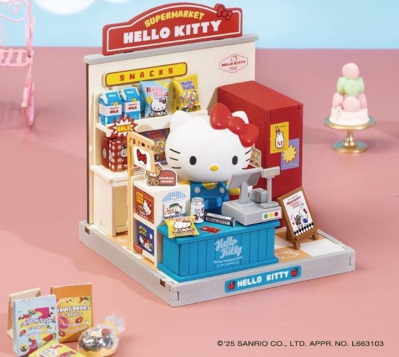 Robotime Đồ Chơi Lắp Ráp Sanrio Quầy Ăn Vặt Của Hello Kitty DA001