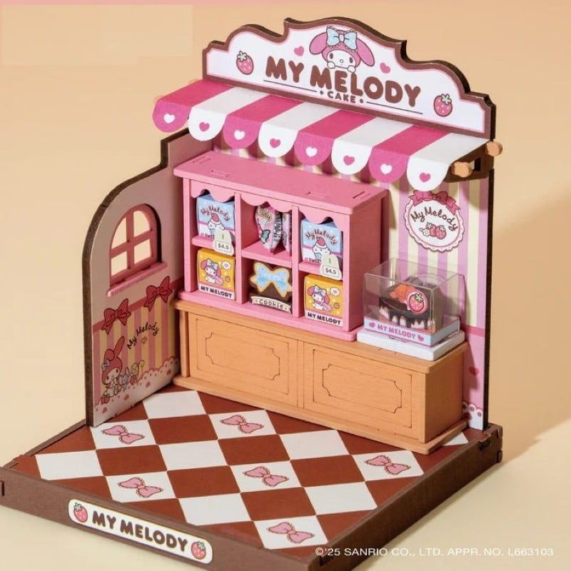 Robotime Đồ Chơi Lắp Ráp Sanrio Tiệm Bánh Dâu Tây Của My Melody DA002