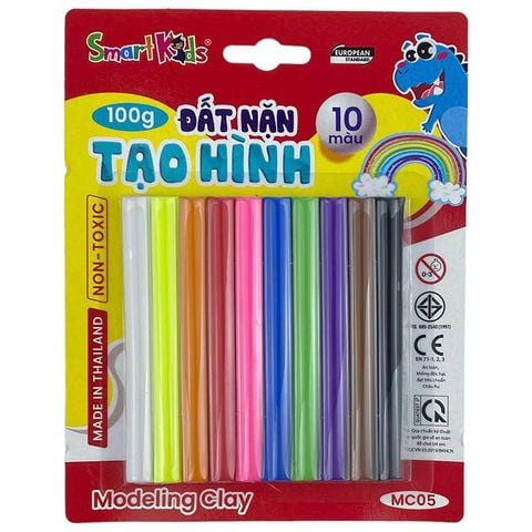Đất Nặn SmartKids Vỉ Nhựa 100G MC05 (10 Màu/Vỉ)