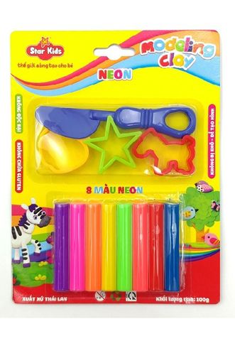 Đất Nặn 100Gr 8 Màu và 4 Dụng Cụ