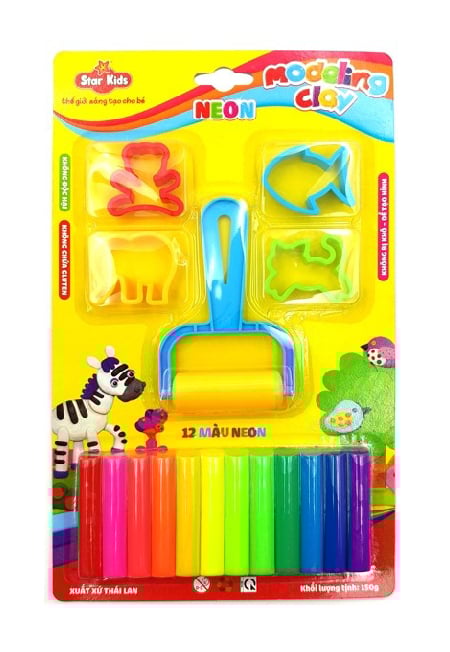Đất nặn 150G 12 Màu Và 5 Dụng Cụ