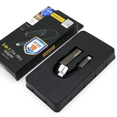 Đầu Chuyển Pisen 2-IN-1 Zinc Alloy (Charging, Music, Lighining Audio)