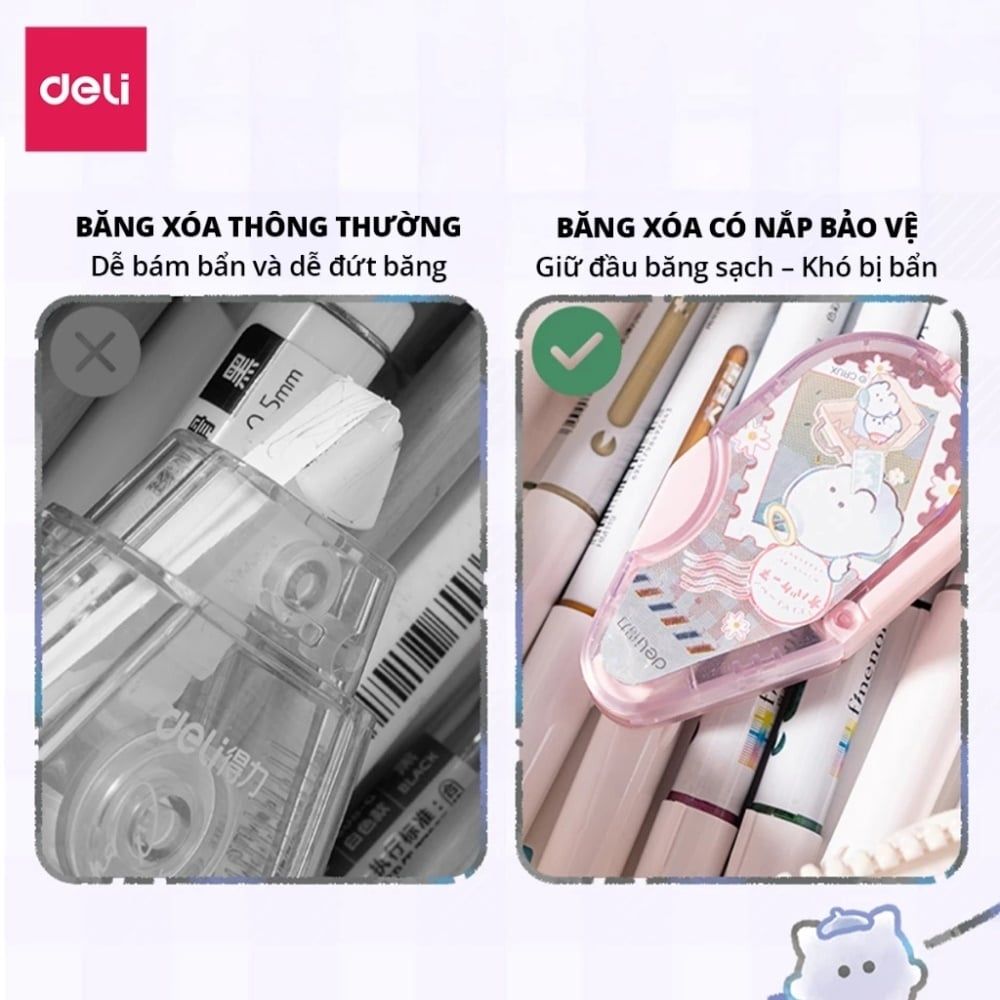 Deli - Băng Xóa Obakenu 5mmx12m YY188 (Giao mẫu ngẫu nhiên)