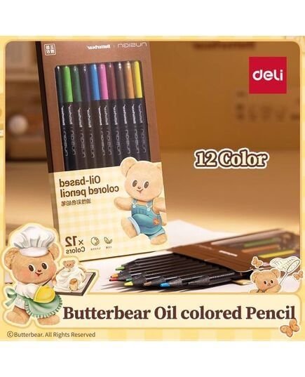 Bút Chì Màu Deli Thân Tròn 12 Màu NS738-B