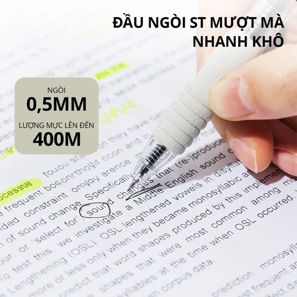 Deli - Bút Gel Ngòi ST 0.5mm Mực Xanh EG104-BL