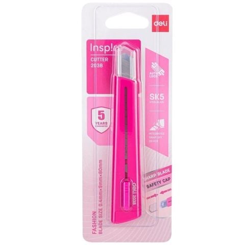 Deli - Dao Rọc Giấy Nhỏ E2038 (Giao mẫu ngẫu nhiên)