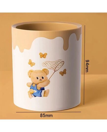 Lọ Bút Deli Gấu Bơ NS023-B - Màu Nâu Kem