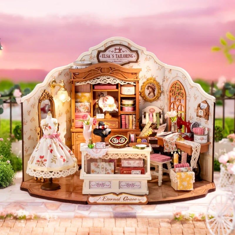 Robotime Đồ Chơi Lắp Ráp Tiệm May Của Elsa DG178