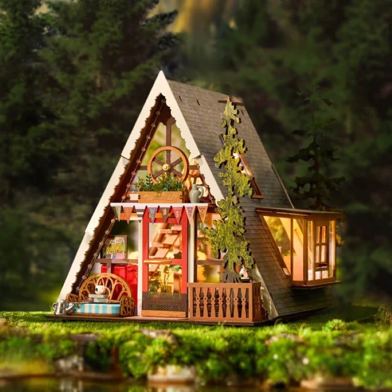 Robotime Đồ Chơi Lắp Ráp Nhà Cabin Chữ A DG181