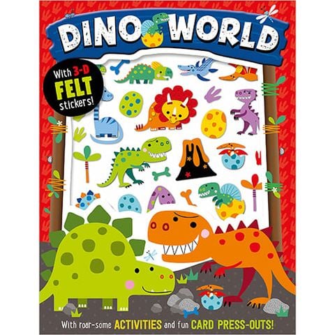 Felt Stickers Dino World Activity Book