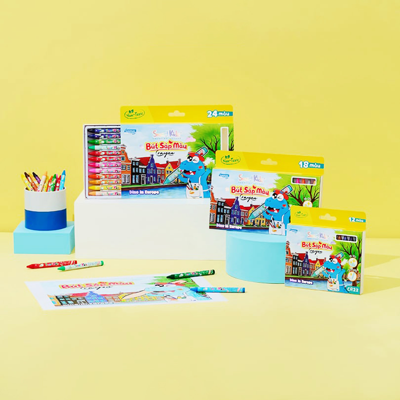 Smartkids - Hộp 12 Sáp Màu Dino In Europe CR22