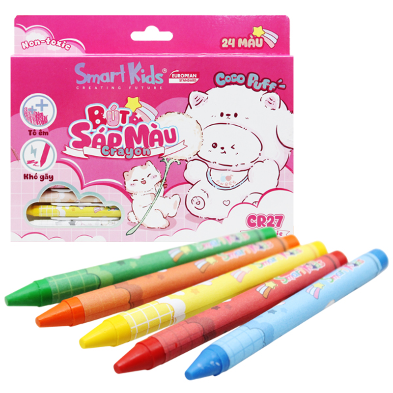 Smartkids - Hộp 24 Sáp Màu Dino In Europe CR24