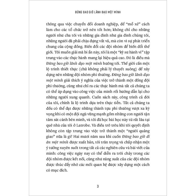 Đừng Bao Giờ Lãnh Đạo Một Mình