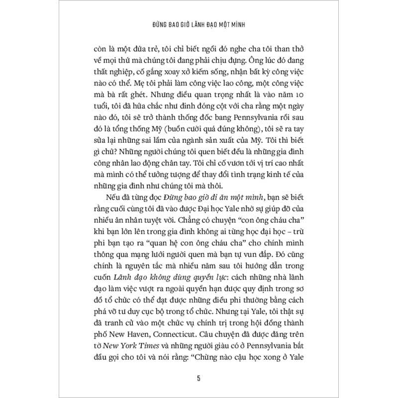 Đừng Bao Giờ Lãnh Đạo Một Mình