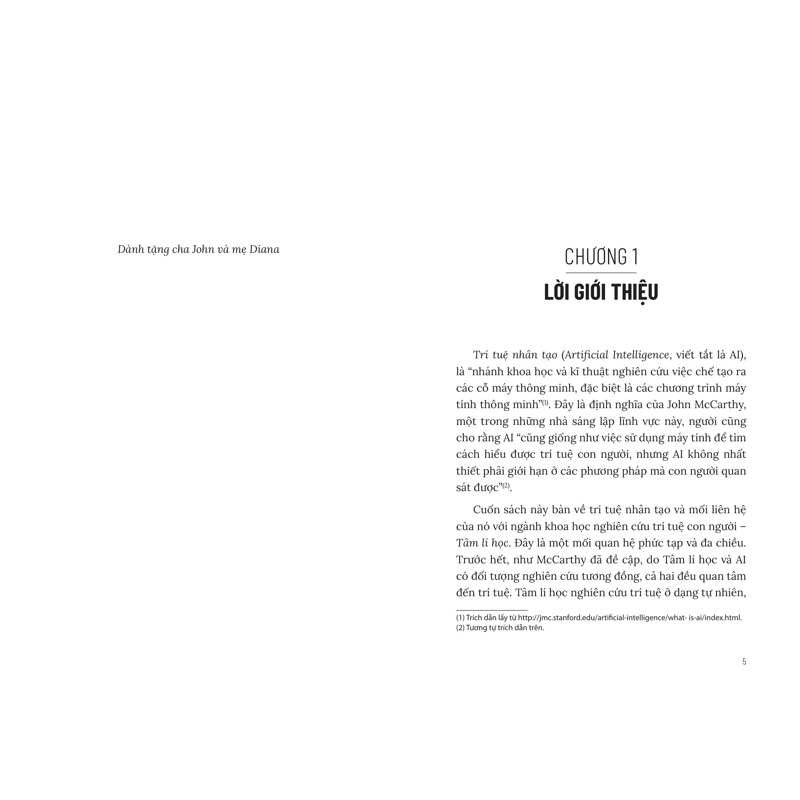 Dưới Lăng Kính Tâm Lí Học - Trí Tuệ Nhân Tạo