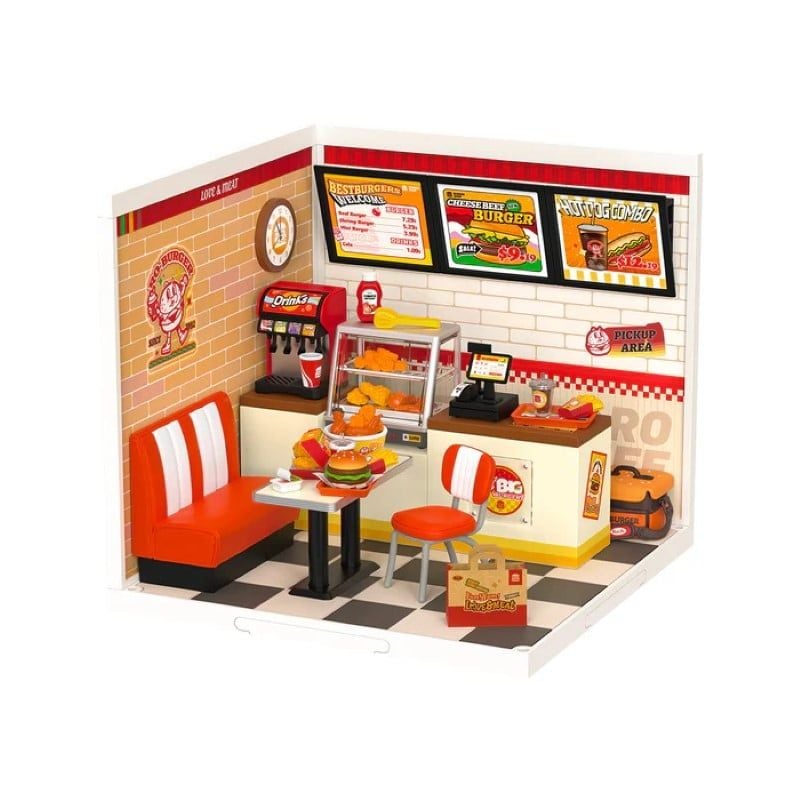 Robotime Đồ Chơi Lắp Ráp Tiệm Burger Yum Yum DW010
