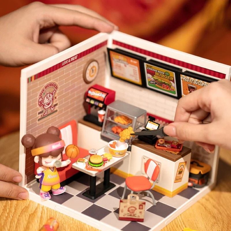 Robotime Đồ Chơi Lắp Ráp Tiệm Burger Yum Yum DW010