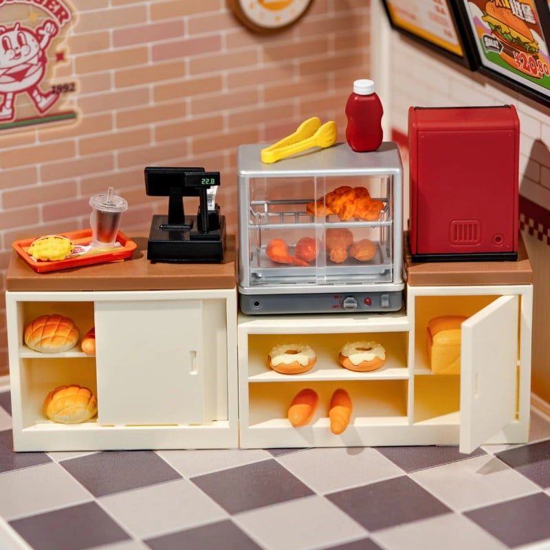 Robotime Đồ Chơi Lắp Ráp Tiệm Burger Yum Yum DW010