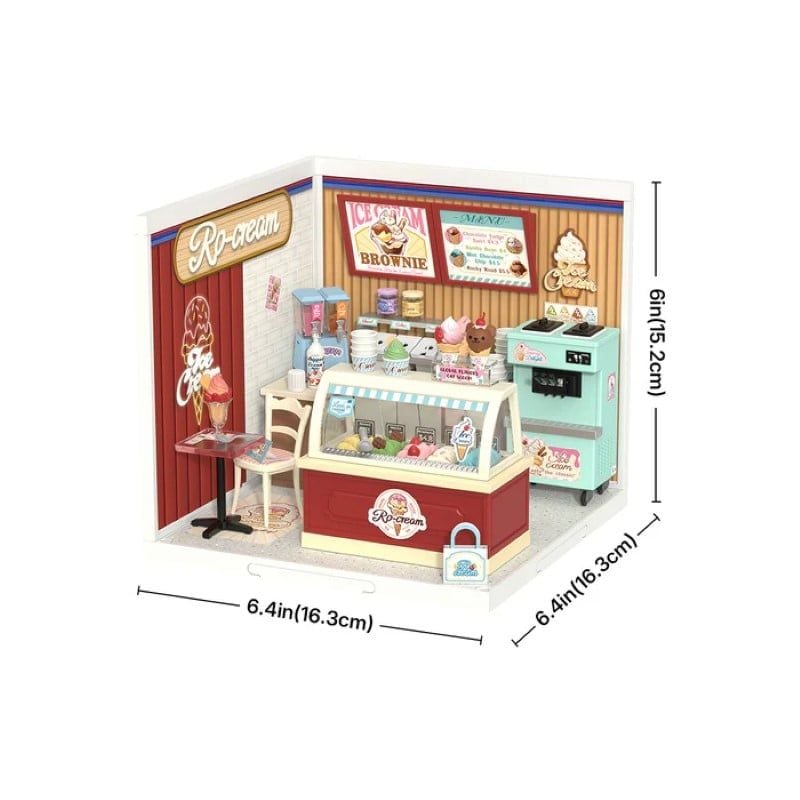Robotime Đồ Chơi Lắp Ráp Tiệm Kem Đa Vị DW018B