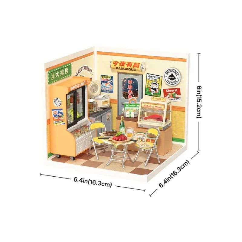 Robotime Đồ Chơi Lắp Ráp Quầy Đồ Ăn Đêm DW022
