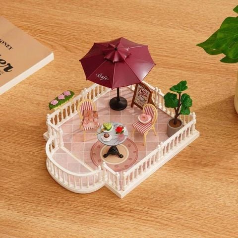 Robotime Đồ Chơi Lắp Ráp Ban Công Cà Phê Phong Cách DWP09