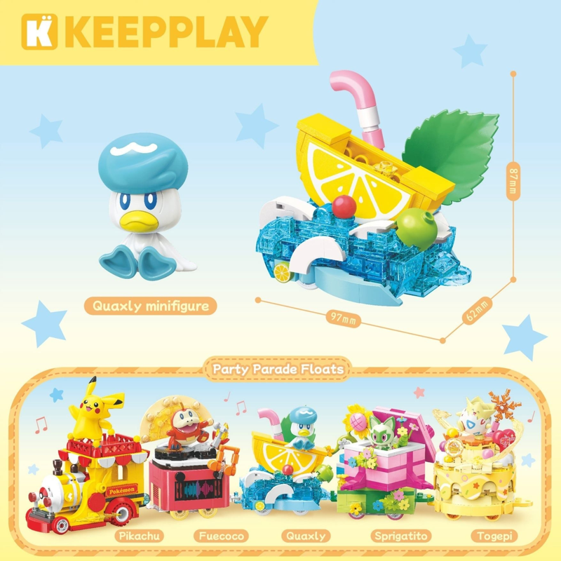 Đồ Chơi Lắp Ráp Keepplay Pokemon Party Parade Floats - Quaxly K20263