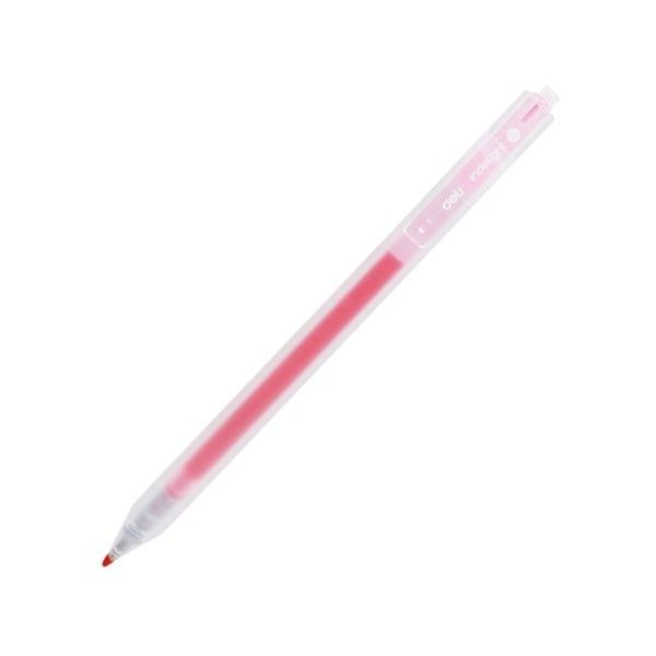 Bút Gel Bấm Deli 0.5mm EG118-LP Màu Hồng Sen