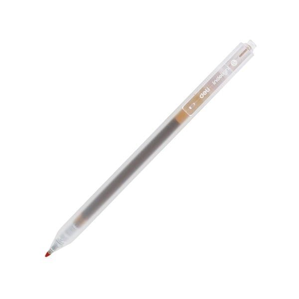 Bút Gel Bấm Deli 0.5mm EG118-LR Màu Nâu Trầm
