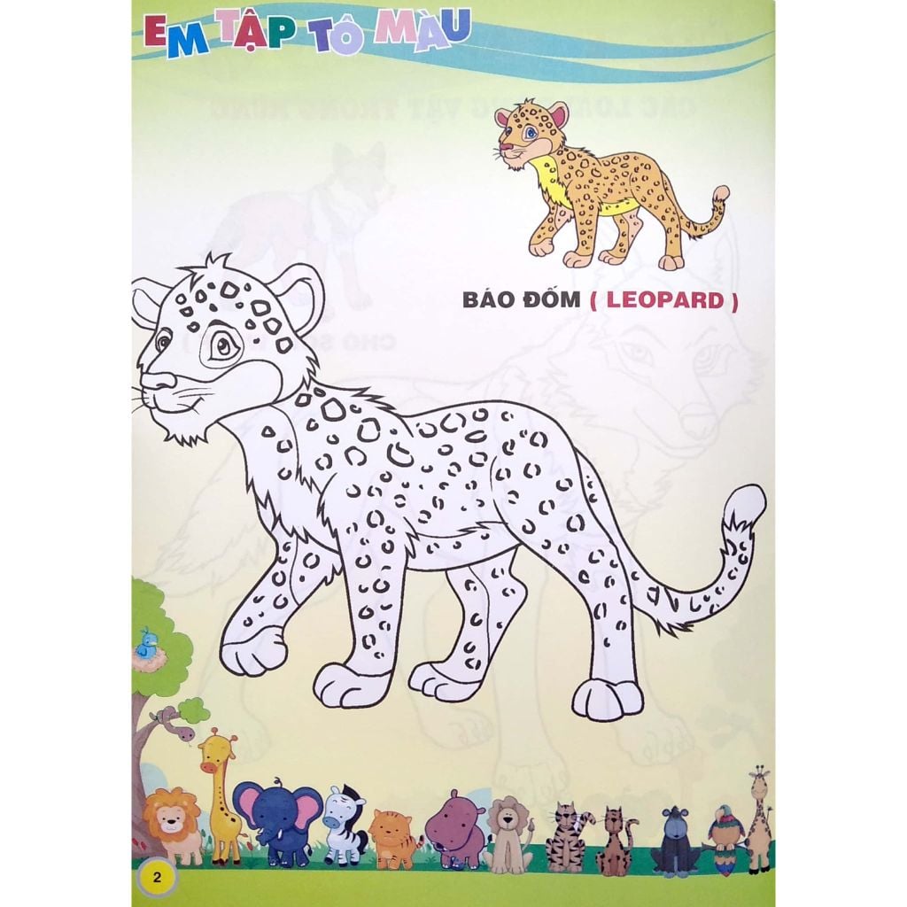 Em Tập Tô Màu Song Ngữ - Chủ Đề: Các Loài Động Vật Trong Rừng
