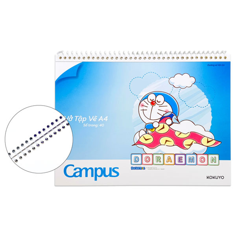 Campus - Vở Vẽ Doraemon A4 40tr ĐL100gsm SKB-A4DOR-08 (Giao mẫu ngẫu nhiên)
