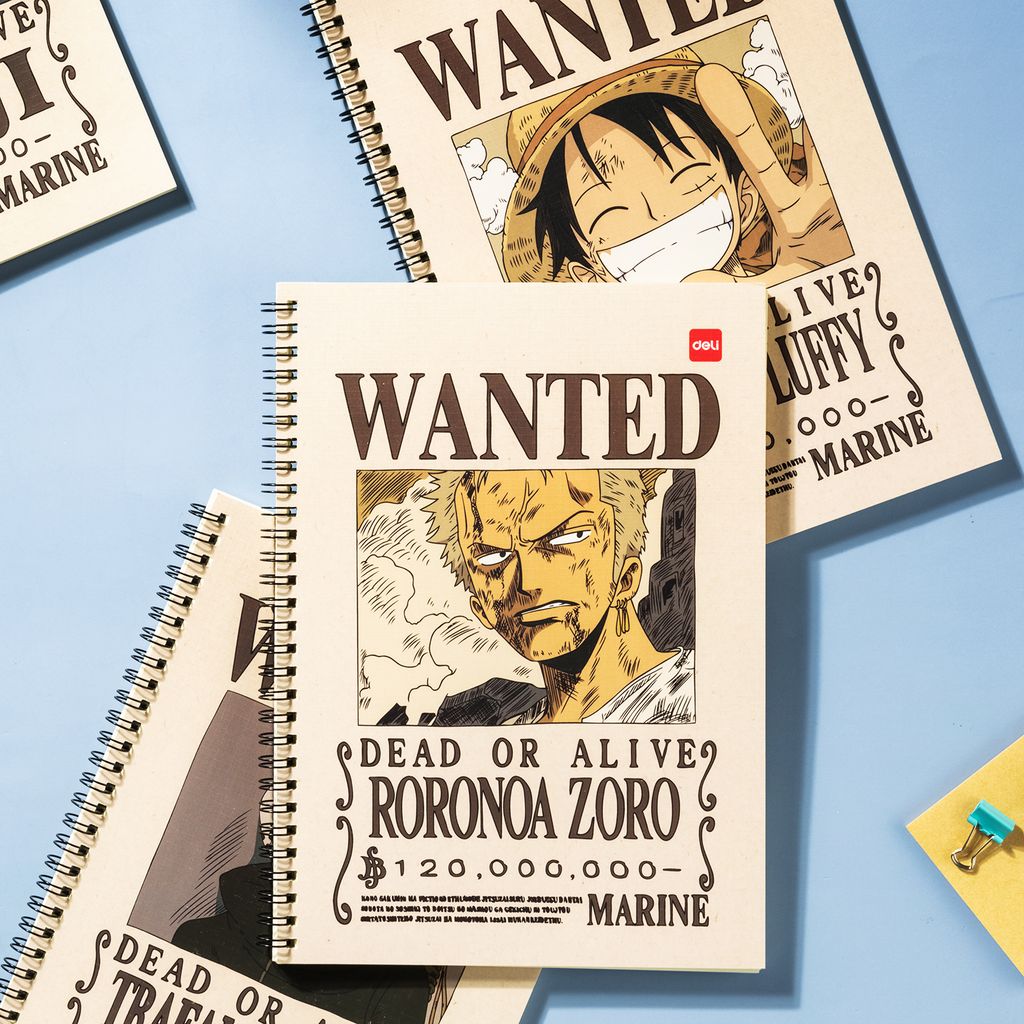 SỔ LÒ XO ONE PIECE B5-60 TRANG EN004 70GSM (0639-DELI)