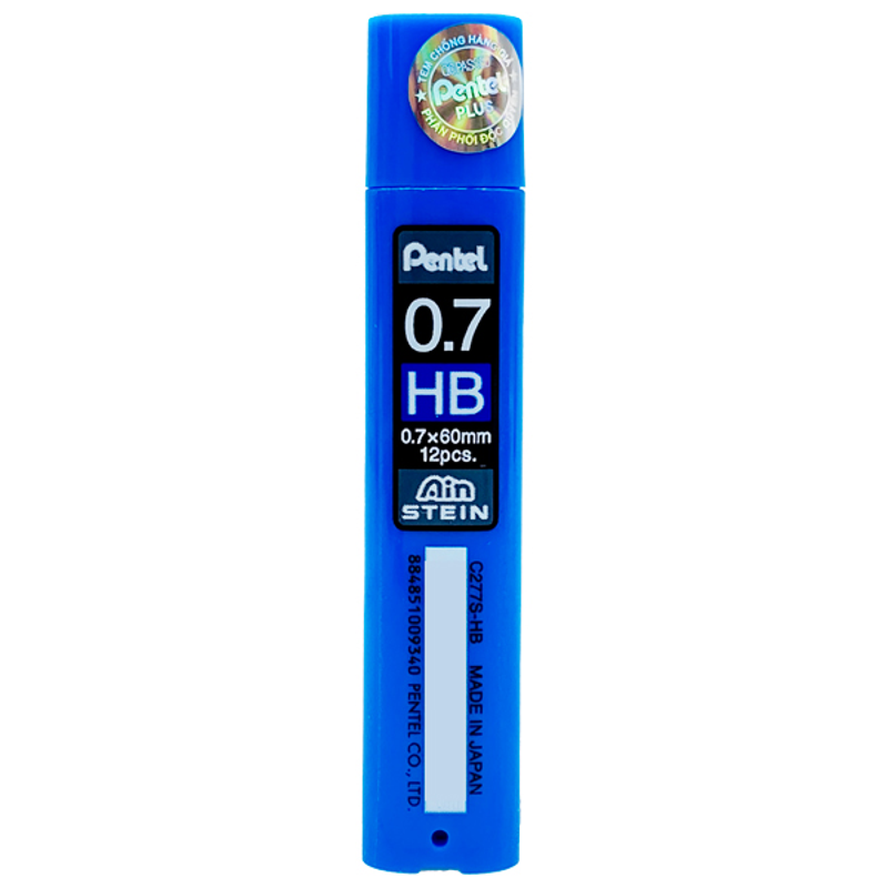 Pentel - Ruột Chì Kim Ainstein 0.7mm 2B (12 Ruột/Típ)