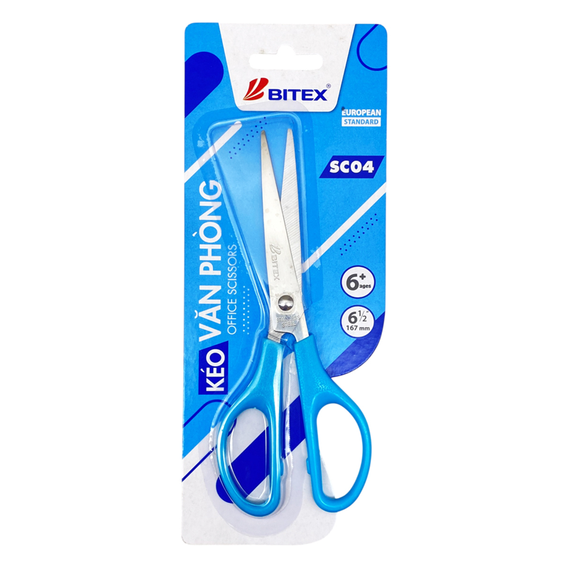 Bitex - Kéo Văn Phòng Xanh Dương 6 1/2'' 167mm SC04 (Giao mẫu ngẫu nhiên)
