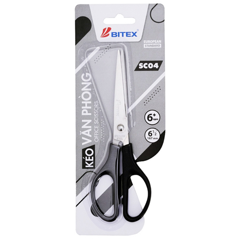Bitex - Kéo Văn Phòng Xanh Dương 6 1/2'' 167mm SC04 (Giao mẫu ngẫu nhiên)