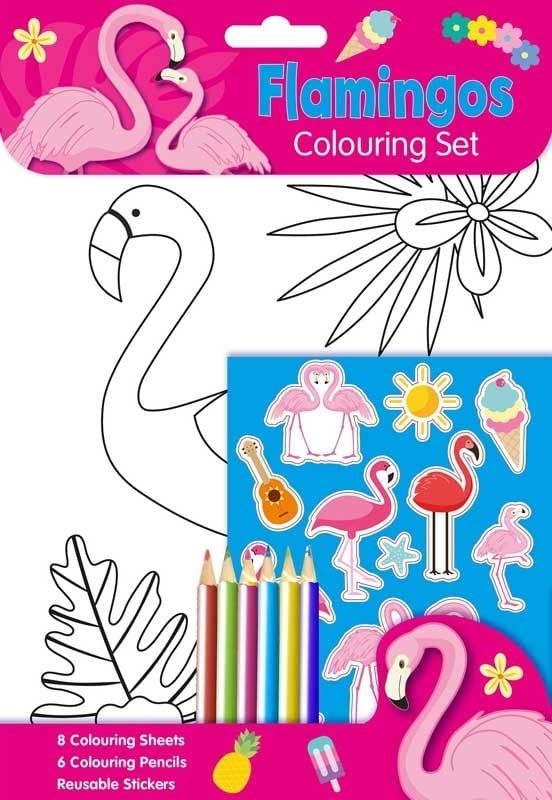 Flamingos Colouring Set