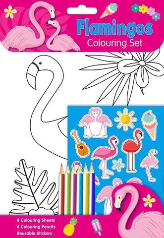 Flamingos Colouring Set