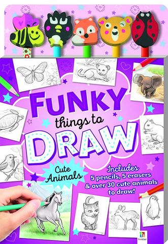 Funky Things To Draw 5 Pencil And Eraser Set