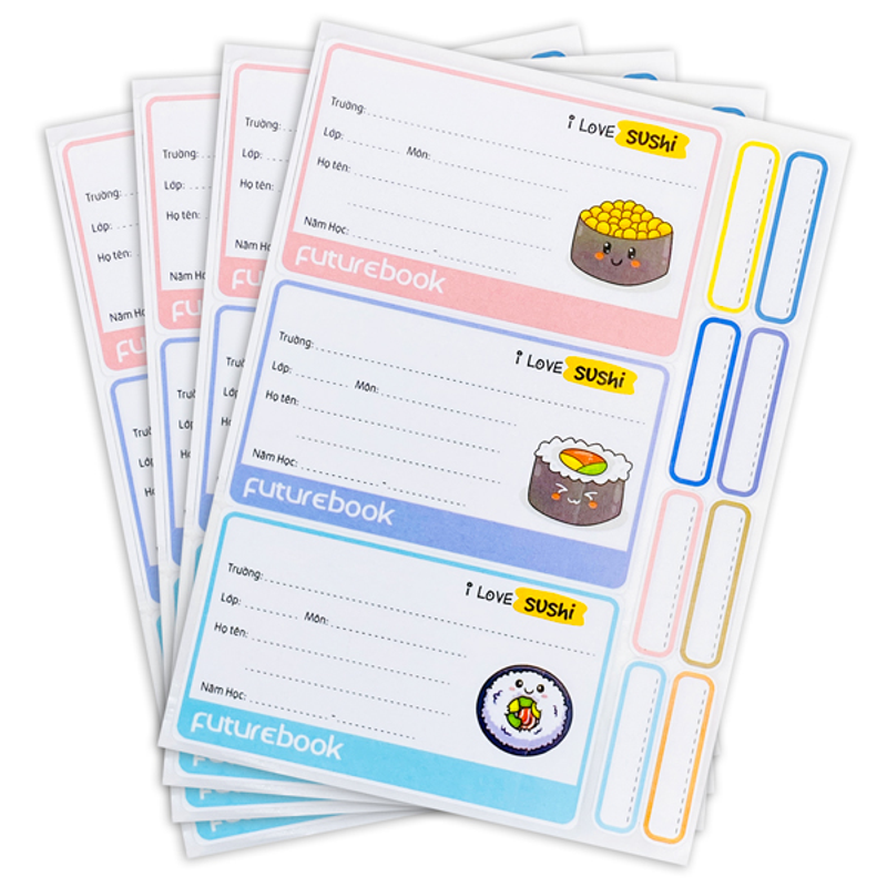 Future - Bộ 12 Nhãn Vở & Sticker Sushi N138