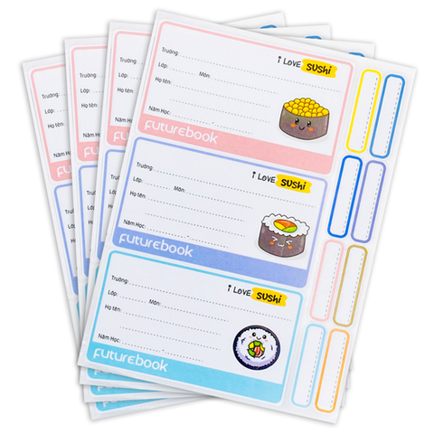 Future - Bộ 12 Nhãn Vở & Sticker Sushi N138