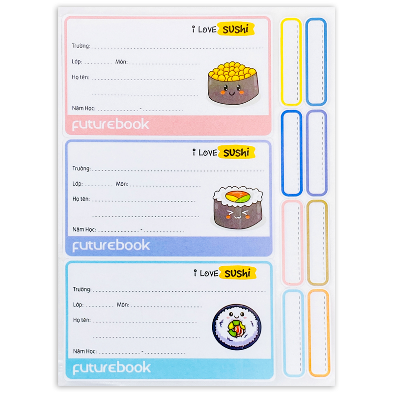 Future - Bộ 12 Nhãn Vở & Sticker Sushi N138