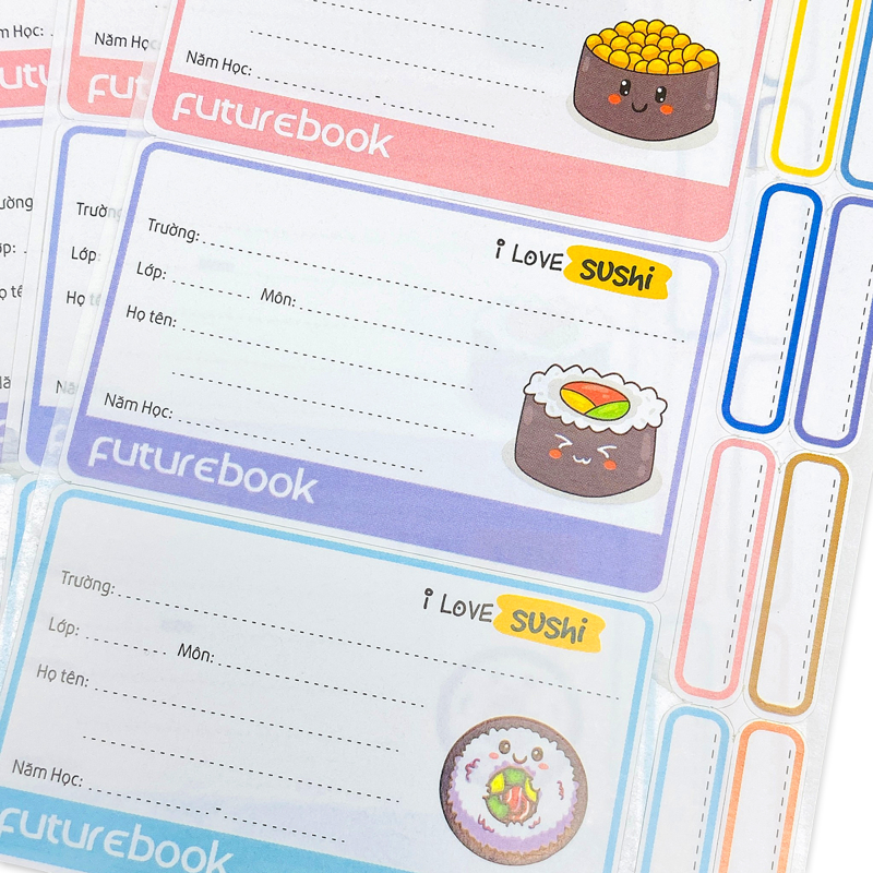 Future - Bộ 12 Nhãn Vở & Sticker Sushi N138