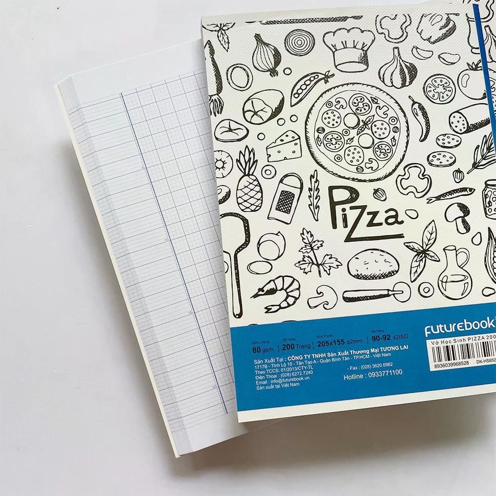 Tập Học Sinh F03 200tr Futurebook - Pizza A5 ĐL80gsm 4oly (Giao mẫu ngẫu nhiên)