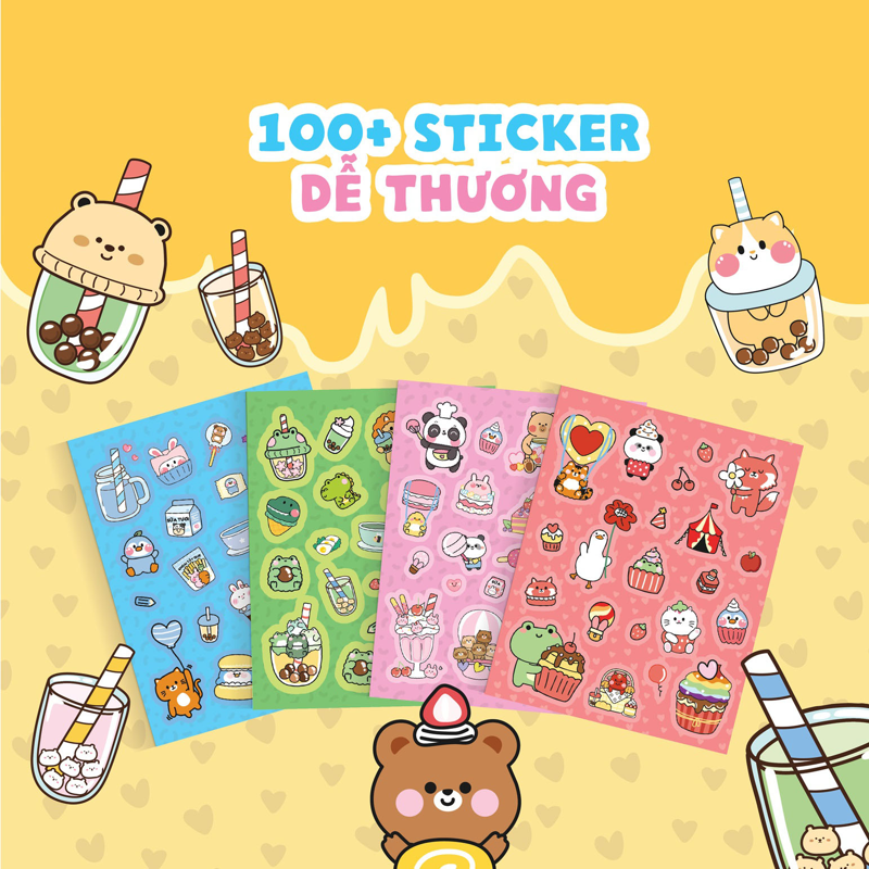 Chúng Mình Cùng Chơi Nhé - Ice Cream Sticker Book - 100+ Sticker Dễ Thương