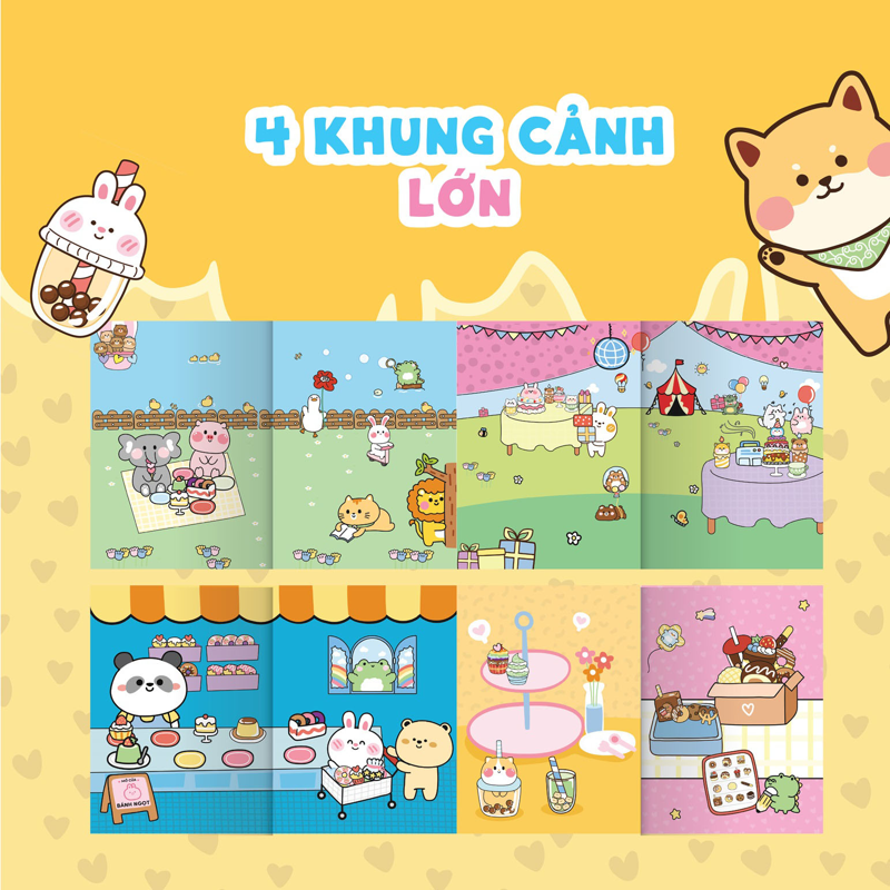 Chúng Mình Cùng Chơi Nhé - Ice Cream Sticker Book - 100+ Sticker Dễ Thương