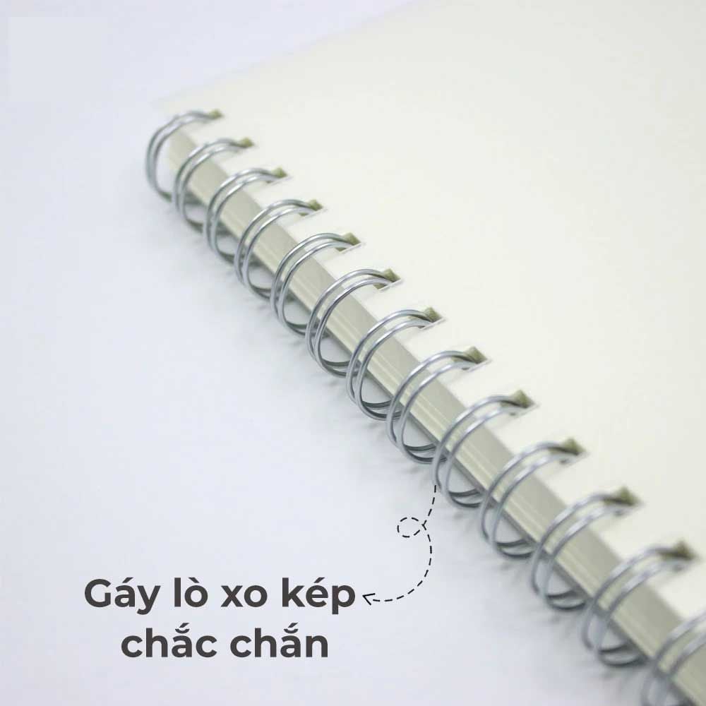 Hồng Hà Sổ Lò Xo Bìa Nhựa Trong B5, 200TR, ĐL: 80/76-78 (Ruột Trắng)